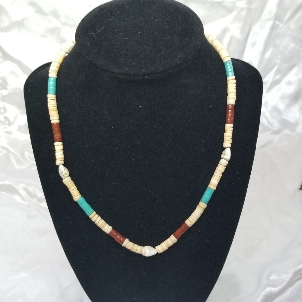 Vintage  Turquoise and Heishi Bead Necklace